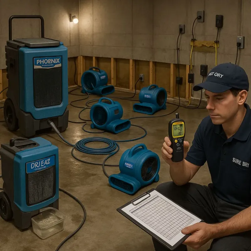 Structural Drying and Dehumidification process in Wooster, OH